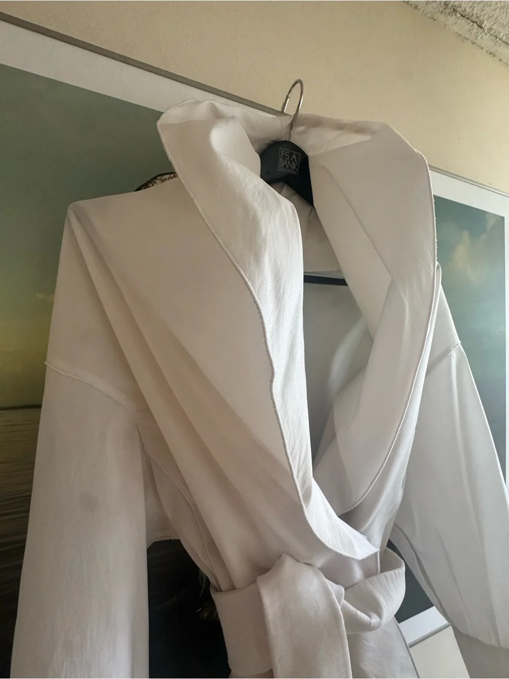 Couture White Jacket blouse with Oversized Collar avant garde